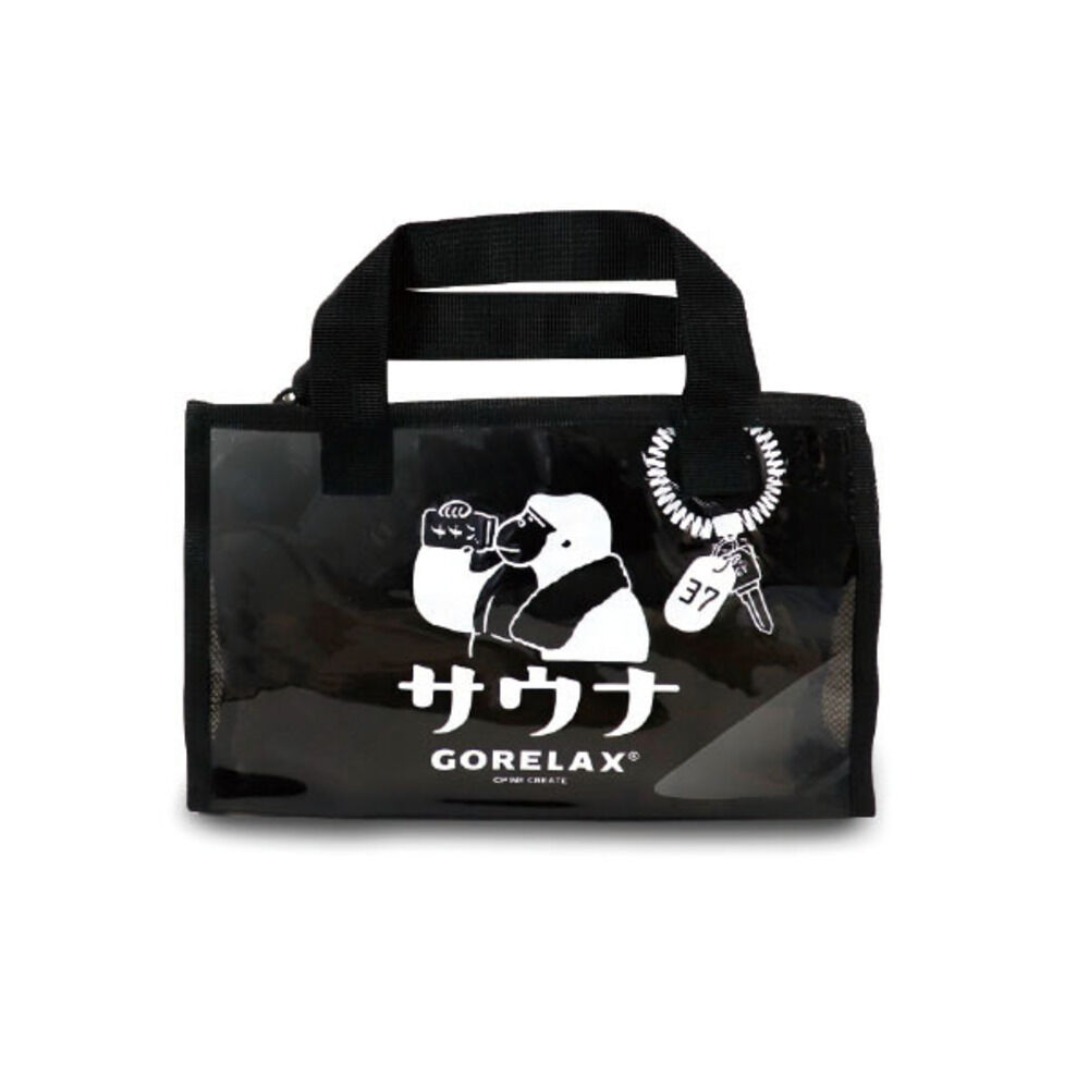 BACKYARD FAMILY「ごリラックス サウナバッグ 通販 スパバッグ サウナ バッグ 温泉バッグ メッシュバッグ 小さめ」|その他|ブラック1