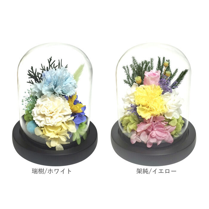 BACKYARD FAMILY「ガラスドーム インテリア アレンジメント L 通販 フラワーアレンジメント プリザーブドフラワー」|その他|