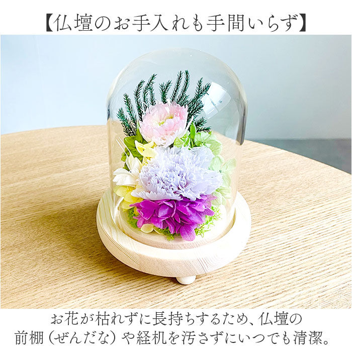 BACKYARD FAMILY「ガラスドーム インテリア アレンジメント L 通販 フラワーアレンジメント プリザーブドフラワー」|その他|