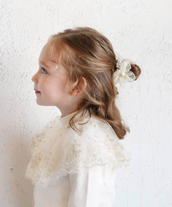 BACKYARD FAMILY「リボン シュシュ キッズ 通販 お花 パール 68142302 シューガーシュシュ オーガンジー」|その他|