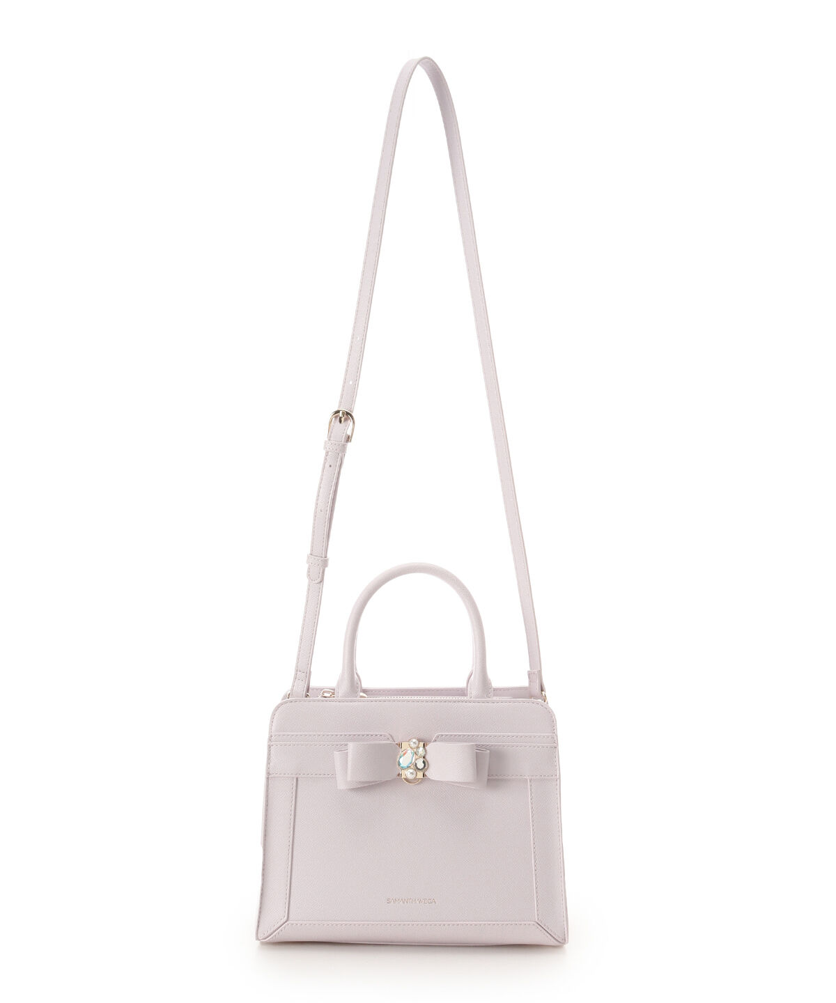 Samantha Vega「バイカラージュエルリボンハンドバッグ」|ハンドバッグ|