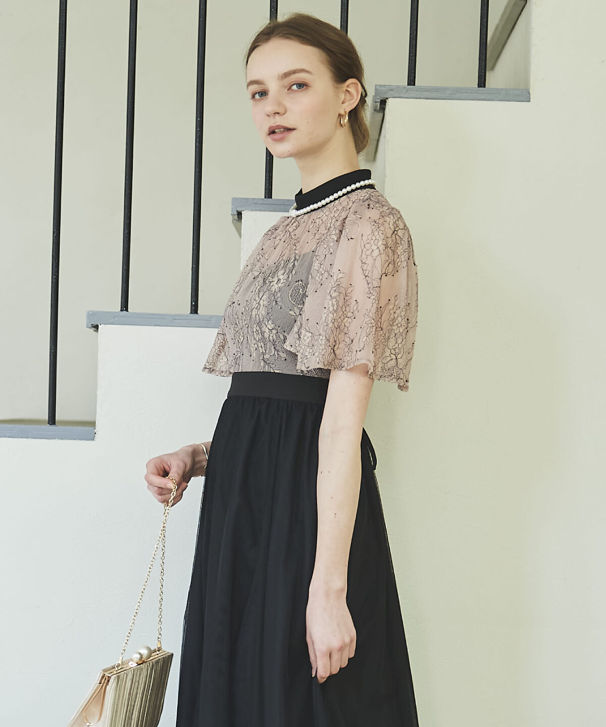 アンドクチュール「コードチュール刺しゅうフレアドレス」|ドレス|