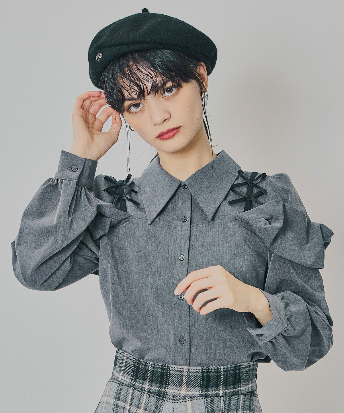 REDYAZEL「リボンフリルショルダーブラウス」|シャツ・ブラウス|