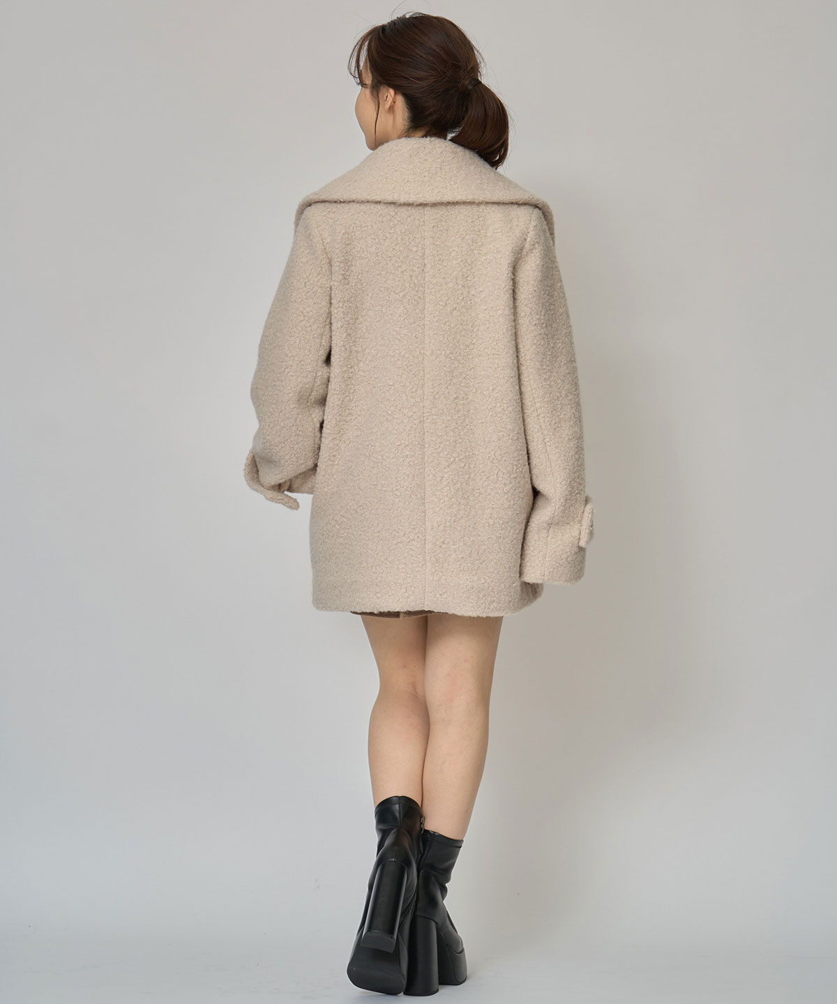 REDYAZEL「ボアダブルミドルコート」|ステンカラーコート|