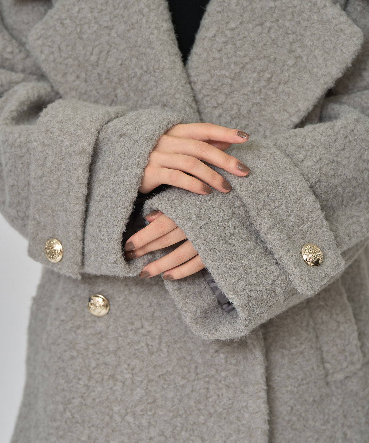 REDYAZEL「ボアダブルミドルコート」|ステンカラーコート|