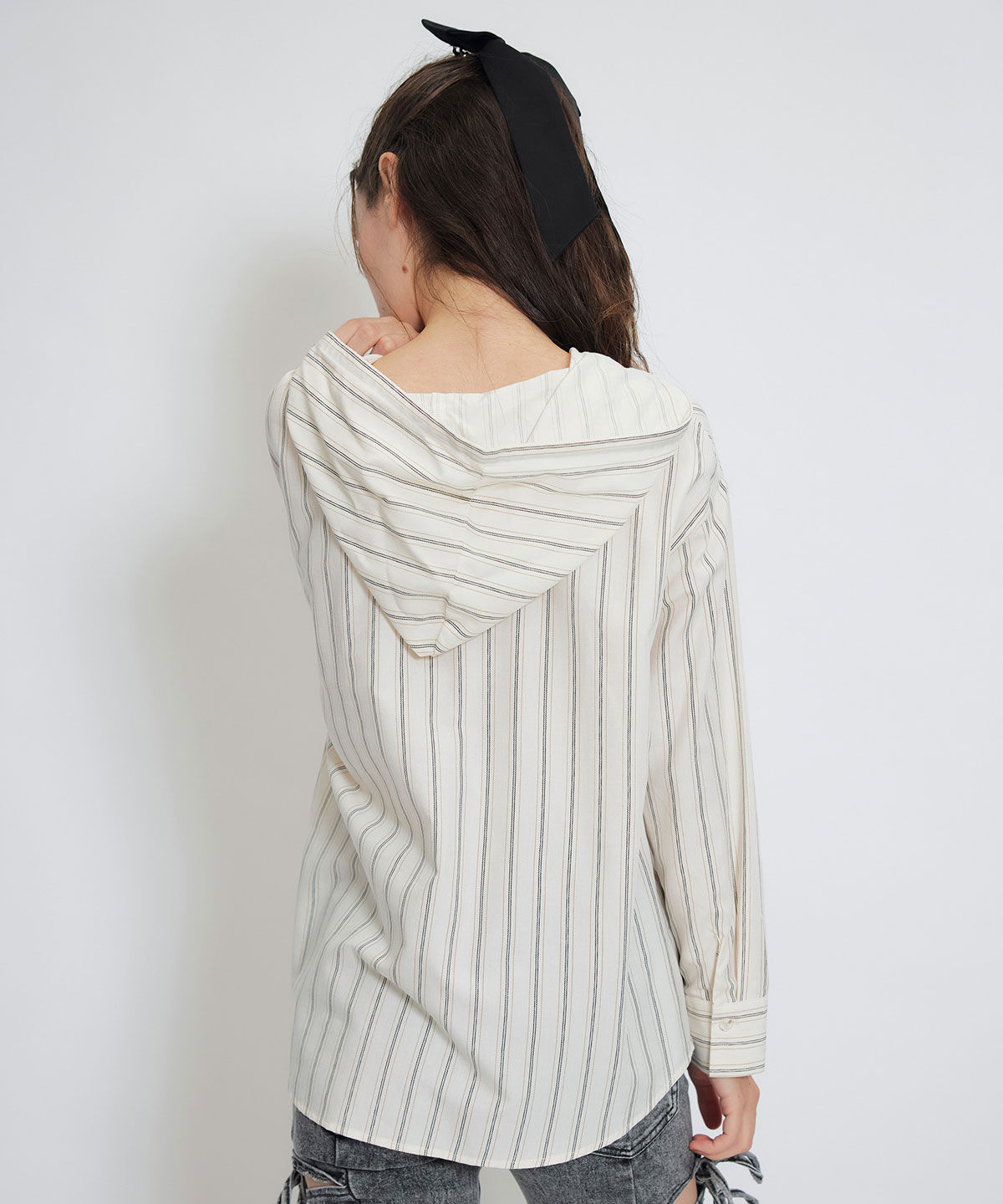 REDYAZEL「Azelyハートストライプフードシャツブラウス」|シャツ・ブラウス|