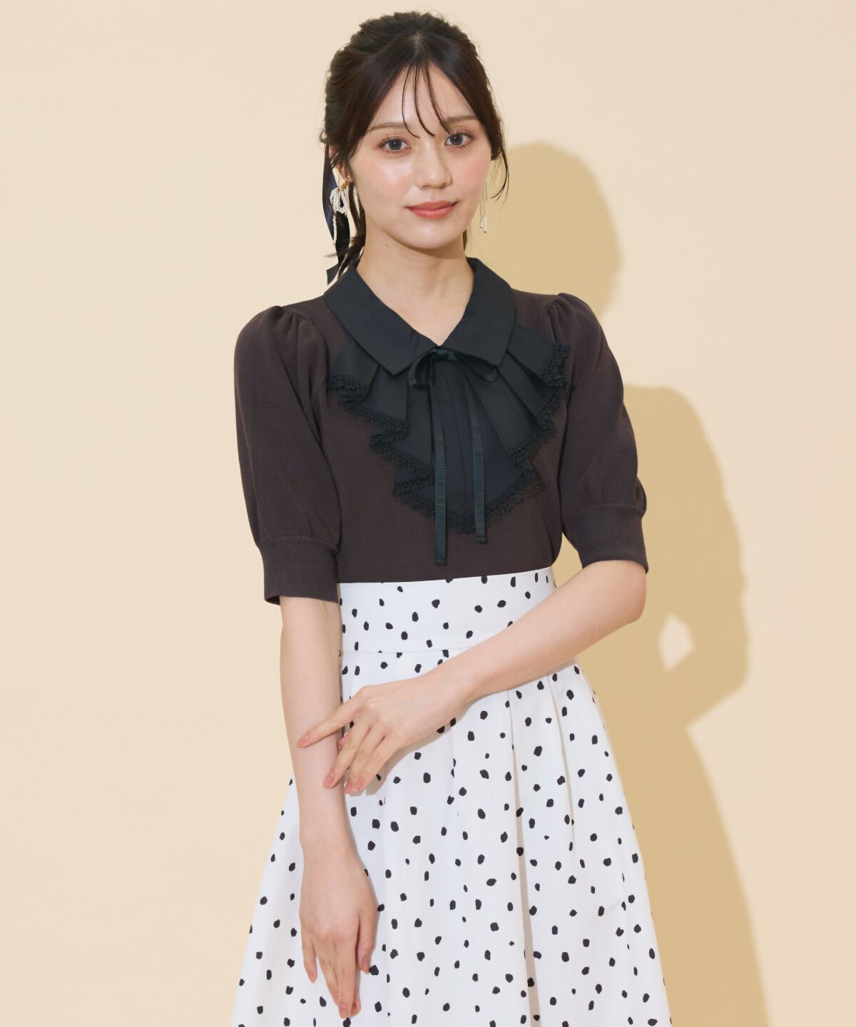 WILLSELECTION「レースラッフルプルオーバー」|ニット・セーター|