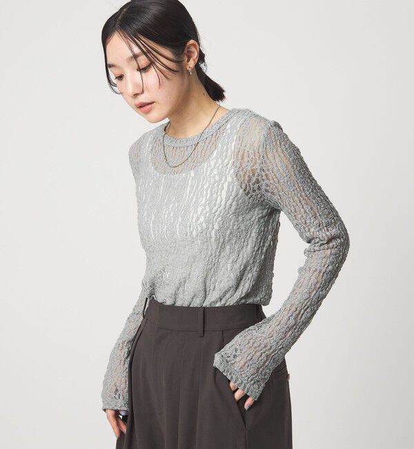 green label relaxing/【WEB限定】＜at ease＞レース プルオーバー カットソー