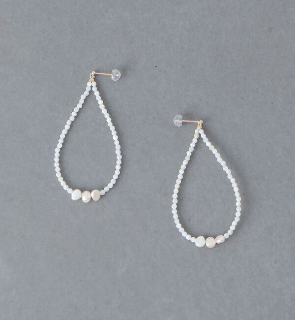 UNITED ARROWS「＜les bonbon＞OVAL ピアス」|ピアス|WHITE