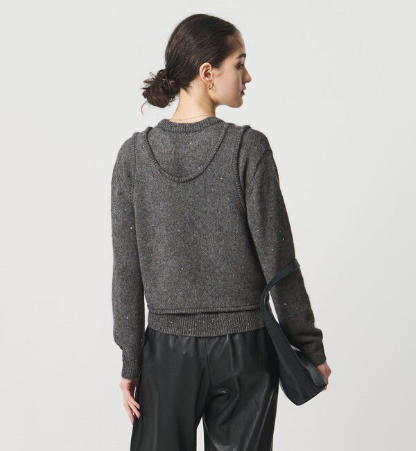 UNITED ARROWS「フラワー スパンコール クルーネック ニット」|ニット・セーター|