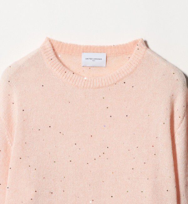 UNITED ARROWS「フラワー スパンコール クルーネック ニット」|ニット・セーター|