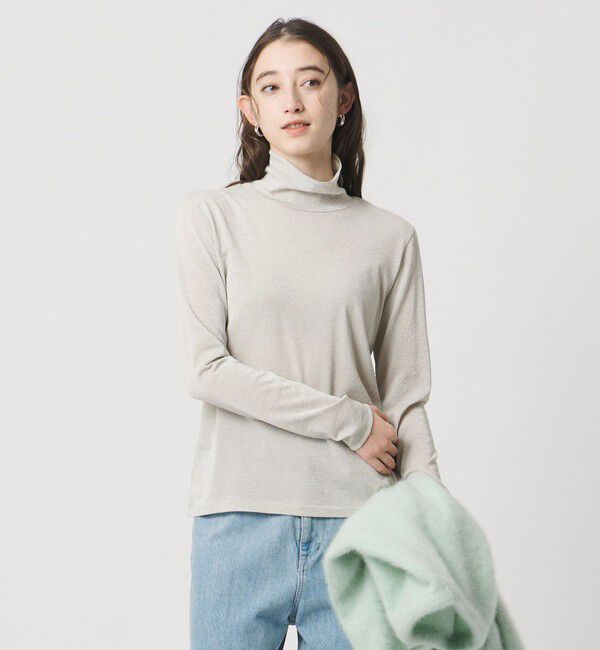 UNITED ARROWS「ラメ テンジク タートルネック カットソー ‐ウォッシャブル‐」|Tシャツ・カットソー|SILVER