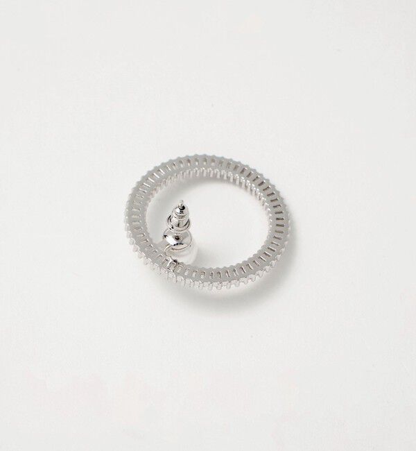 UNITED ARROWS「サークルパヴェ＆イミテーションパール ピアス」|ピアス|