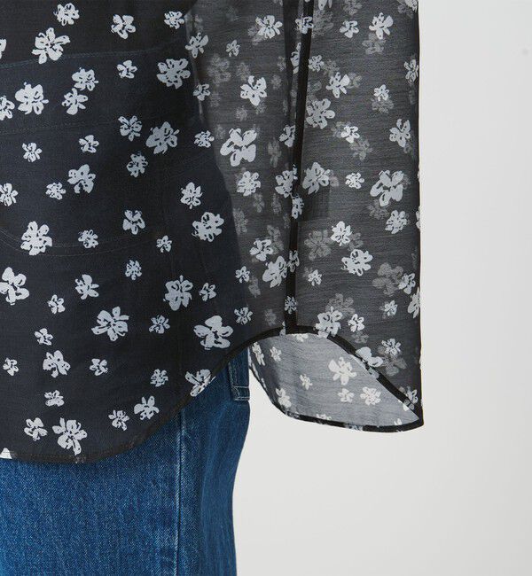 UNITED ARROWS「プリント バンドカラー シャツ」|シャツ・ブラウス|