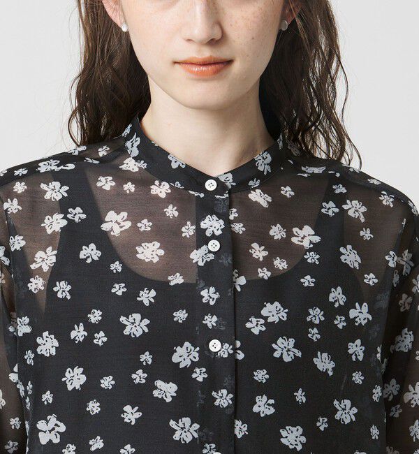 UNITED ARROWS「プリント バンドカラー シャツ」|シャツ・ブラウス|