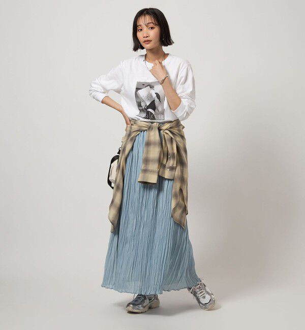 UNITED ARROWS green label relaxing「ワッシャー プリーツ スカート」|フレア|