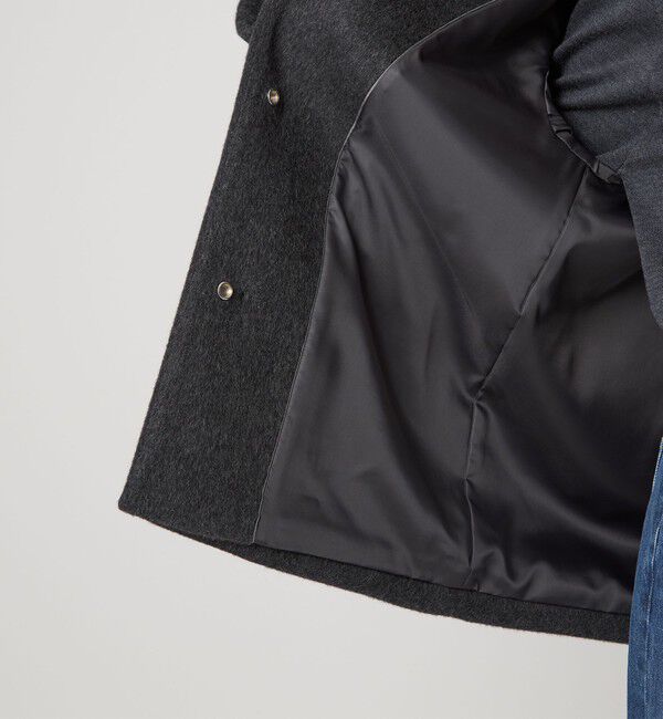 UNITED ARROWS green label relaxing「［size SHORTあり］アンゴラビーバー ノーカラー ミドル コート」|ノーカラーコート|