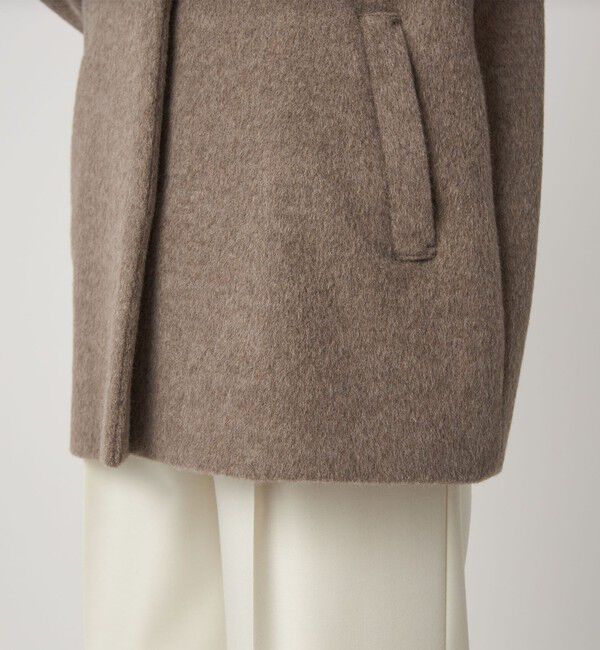 UNITED ARROWS green label relaxing「［size SHORTあり］アンゴラビーバー ノーカラー ミドル コート」|ノーカラーコート|