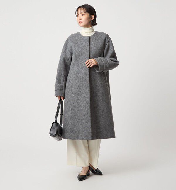 UNITED ARROWS green label relaxing「［size SHORTあり］SENTDALE WOOL セントデールウール ノーカラー コート」|ノーカラーコート|