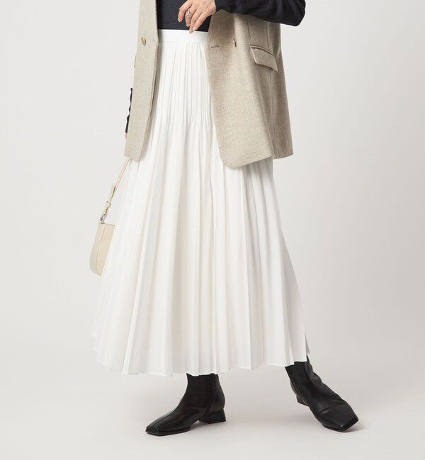 UNITED ARROWS green label relaxing「シアー プリーツ スカート」|フレア|