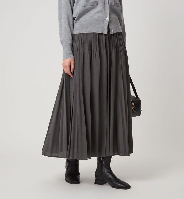 UNITED ARROWS green label relaxing「シアー プリーツ スカート」|フレア|