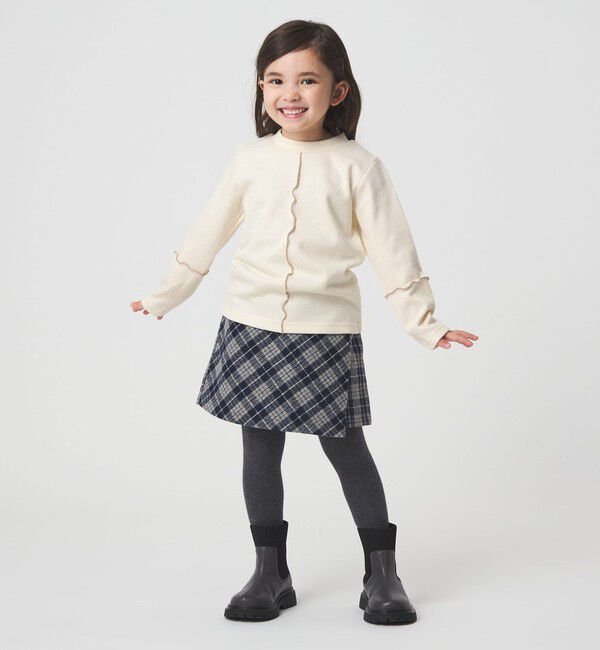 UNITED ARROWS green label relaxing「配色メロー起毛 テレコトップス / キッズ  100cm-160cm」|Tシャツ・カットソー|