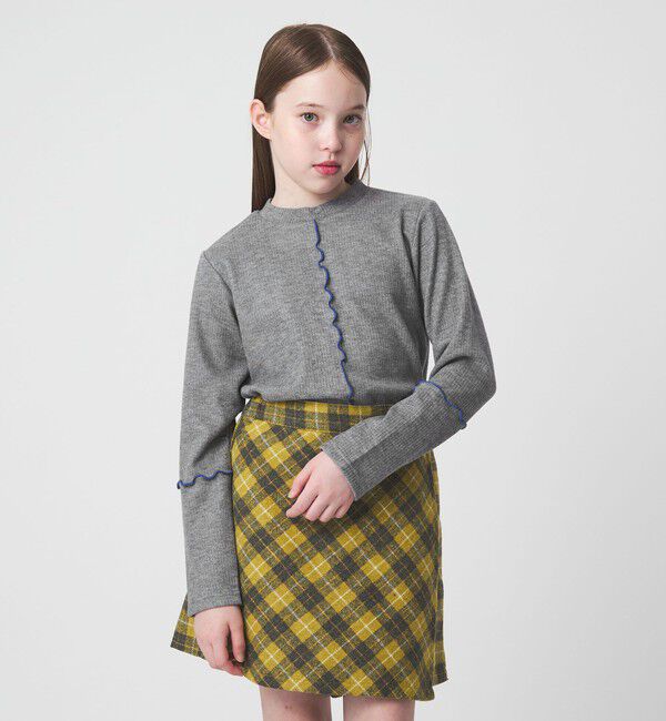 UNITED ARROWS green label relaxing「配色メロー起毛 テレコトップス / キッズ  100cm-160cm」|Tシャツ・カットソー|