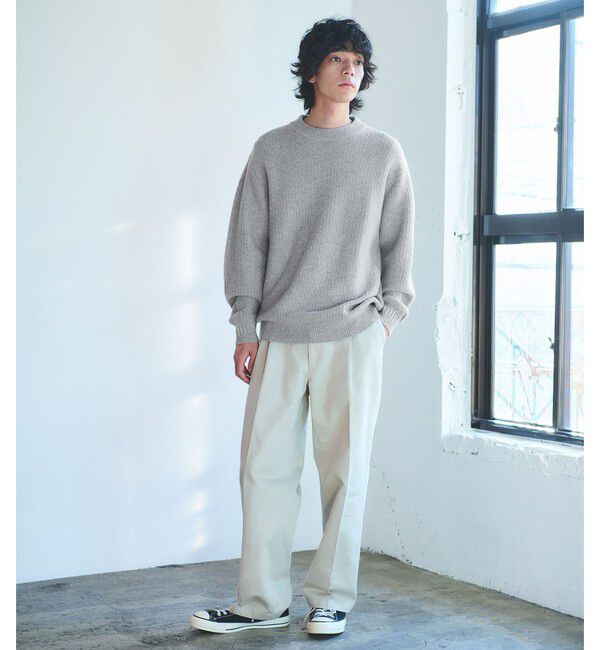 UNITED ARROWS green label relaxing「ハミルトンラム ワイドネック ニット」|ニット・セーター|