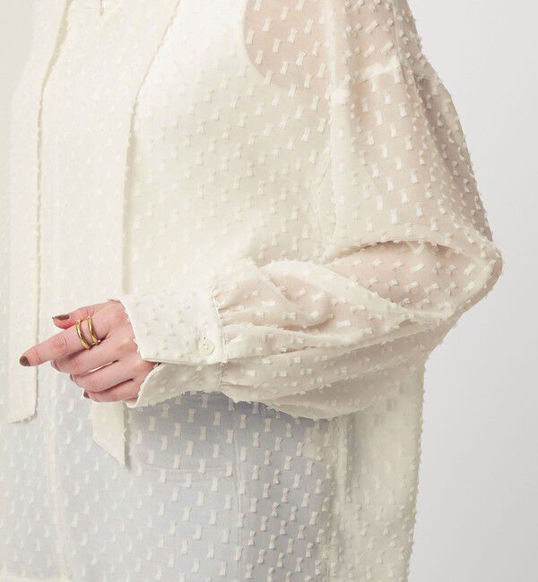 UNITED ARROWS green label relaxing「プチ リボンモチーフ ジャガード ブラウス」|シャツ・ブラウス|