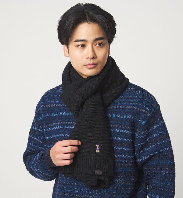 UNITED ARROWS green label relaxing「【別注】＜INFIELDER DESIGN＞BEAR ニット マフラー」|マフラー|BLACK