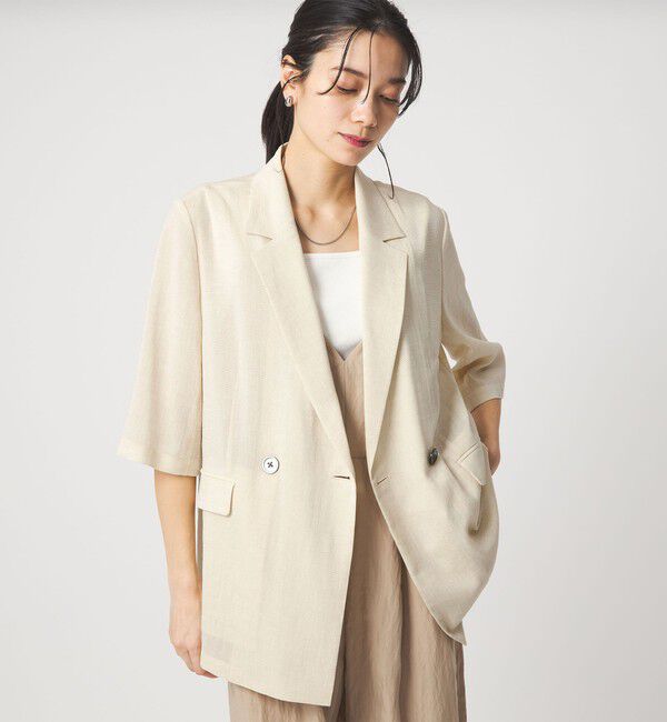 UNITED ARROWS green label relaxing「【結論シリーズ】シアーエアミドルスリーブジャケット［size SHORTあり］」|テーラードジャケット|