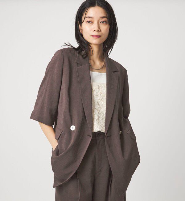 UNITED ARROWS green label relaxing「【結論シリーズ】シアーエアミドルスリーブジャケット［size SHORTあり］」|テーラードジャケット|