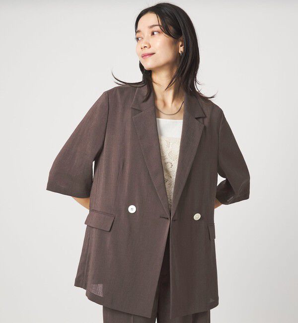 UNITED ARROWS green label relaxing「【結論シリーズ】シアーエアミドルスリーブジャケット［size SHORTあり］」|テーラードジャケット|