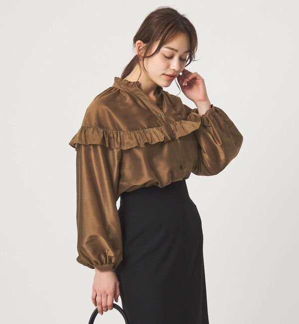 UNITED ARROWS green label relaxing「カールマイヤー ヨーク フリル ブラウス マシンウォッシャブル 通気性」|シャツ・ブラウス|MD.BROWN