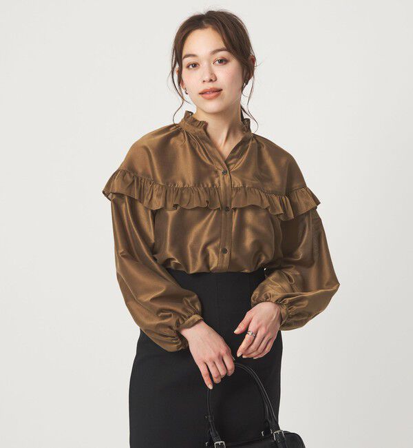 UNITED ARROWS green label relaxing「カールマイヤー ヨーク フリル ブラウス マシンウォッシャブル 通気性」|シャツ・ブラウス|