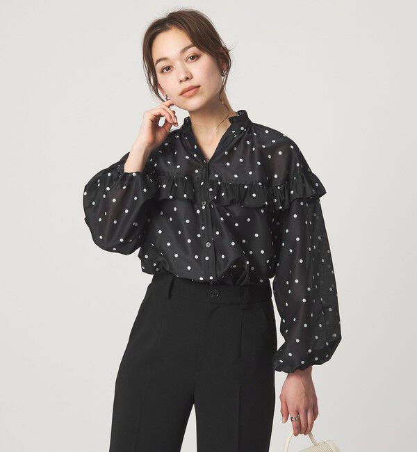 UNITED ARROWS green label relaxing「カールマイヤー ヨーク フリル ブラウス マシンウォッシャブル 通気性」|シャツ・ブラウス|