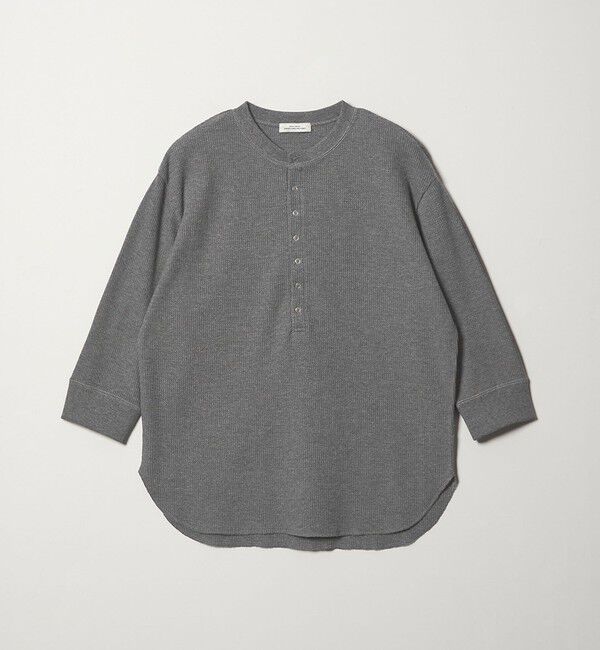 UNITED ARROWS green label relaxing「【WEB限定】＜at ease＞ワッフル ヘンリーネック 5分袖 カットソー」|Tシャツ・カットソー|DK.GRAY