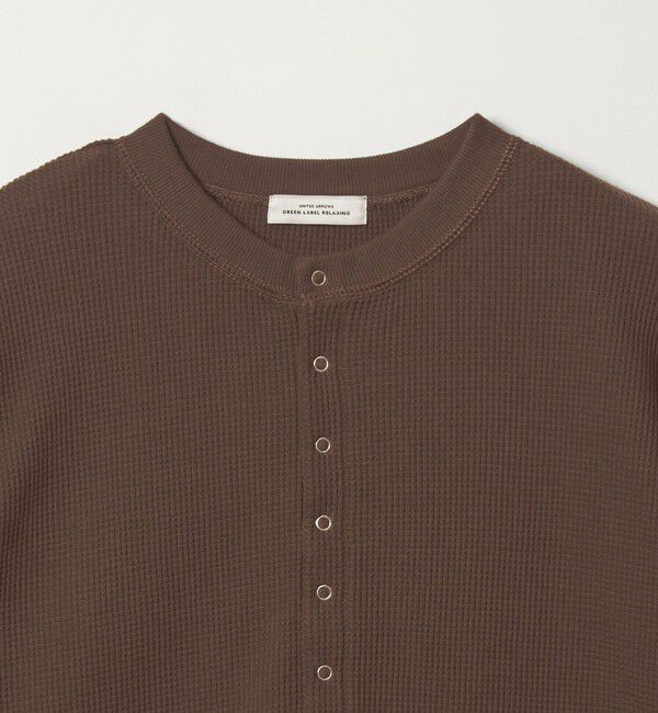 UNITED ARROWS green label relaxing「【WEB限定】＜at ease＞ワッフル ヘンリーネック 5分袖 カットソー」|Tシャツ・カットソー|