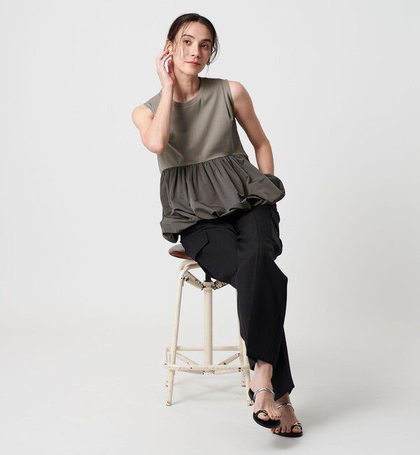 BEAUTY&YOUTH UNITED ARROWS「【WEB限定】ペプラムバルーン ノースリーブプルオーバー -ウォッシャブル-」|Tシャツ・カットソー|