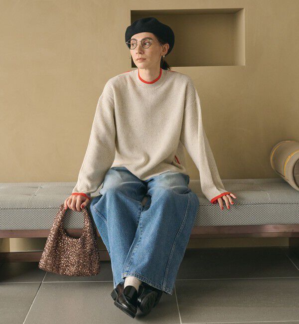 BEAUTY&YOUTH UNITED ARROWS「ネップカラーライン クルーネック ニットプルオーバー」|ニット・セーター|