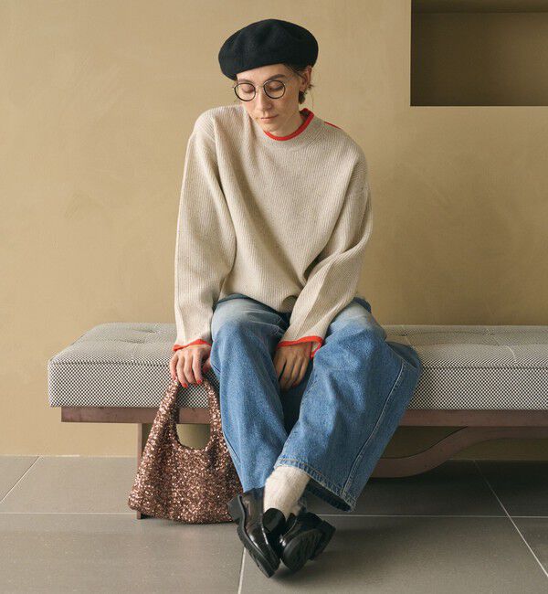 BEAUTY&YOUTH UNITED ARROWS「ネップカラーライン クルーネック ニットプルオーバー」|ニット・セーター|