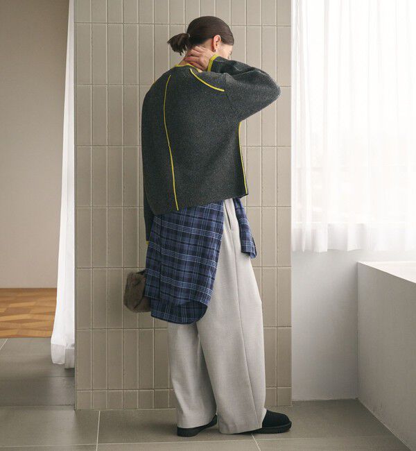 BEAUTY&YOUTH UNITED ARROWS「ネップカラーライン クルーネック ニットプルオーバー」|ニット・セーター|