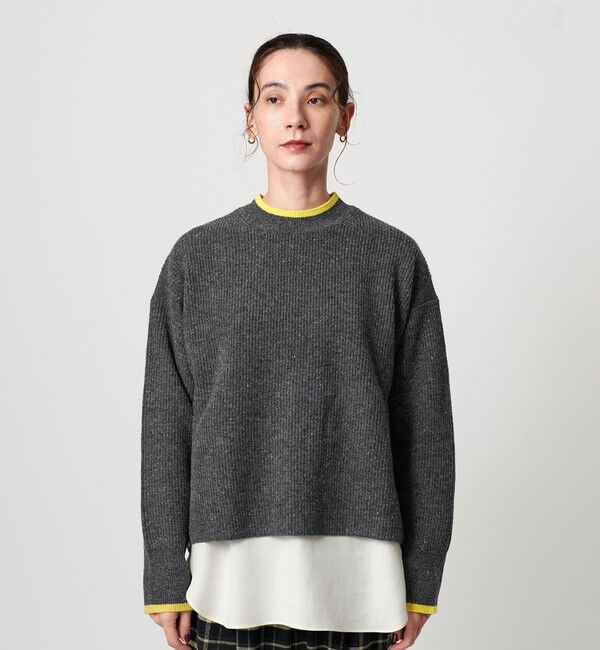 BEAUTY&YOUTH UNITED ARROWS「ネップカラーライン クルーネック ニットプルオーバー」|ニット・セーター|