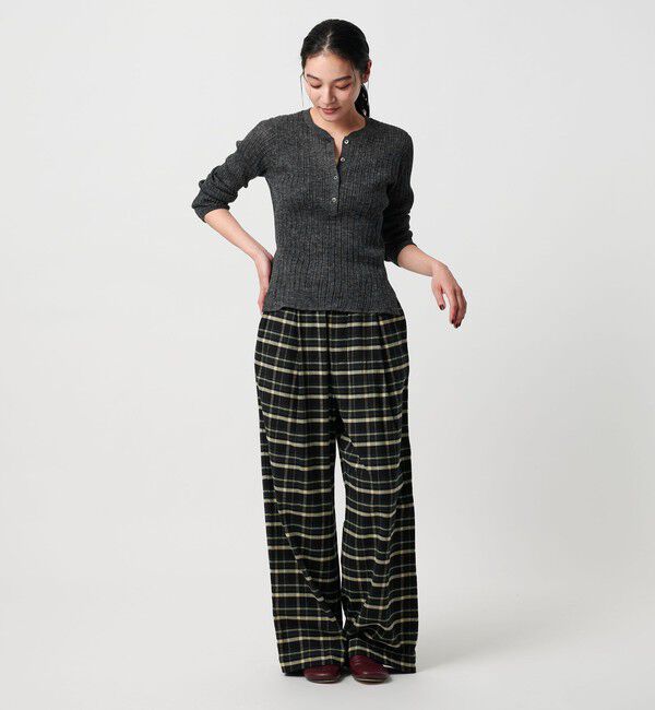 BEAUTY&YOUTH UNITED ARROWS「アルパカブレンド ランダムリブ ヘンリーネックプルオーバー」|ニット・セーター|