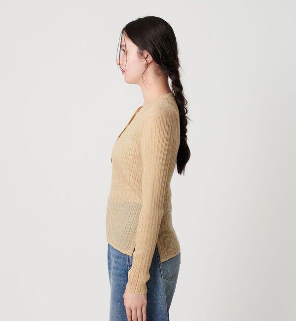 BEAUTY&YOUTH UNITED ARROWS「アルパカブレンド ランダムリブ ヘンリーネックプルオーバー」|ニット・セーター|