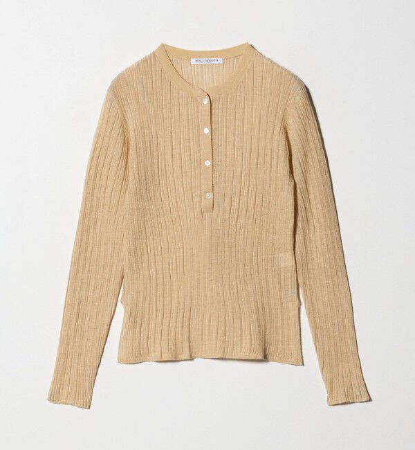 BEAUTY&YOUTH UNITED ARROWS「アルパカブレンド ランダムリブ ヘンリーネックプルオーバー」|ニット・セーター|