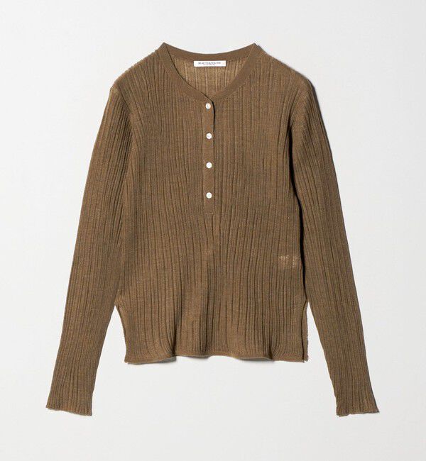 BEAUTY&YOUTH UNITED ARROWS「アルパカブレンド ランダムリブ ヘンリーネックプルオーバー」|ニット・セーター|