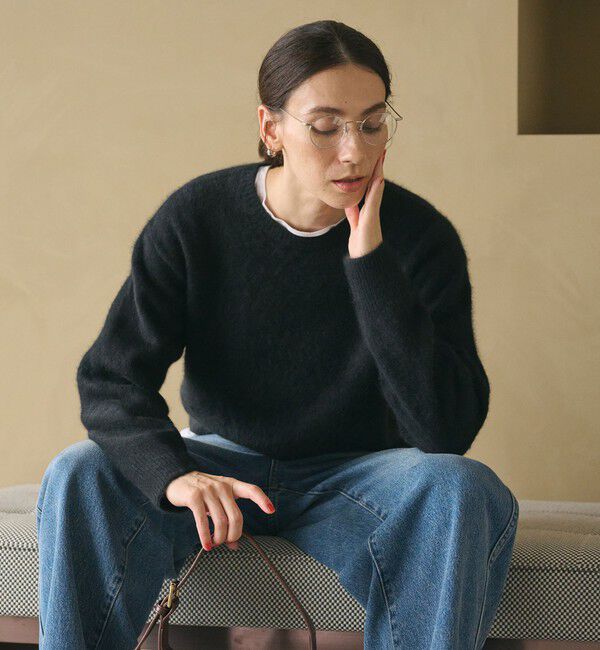 BEAUTY&YOUTH UNITED ARROWS「フォックスカシミヤブレンド クルーネックニットプルオーバー」|ニット・セーター|BLACK