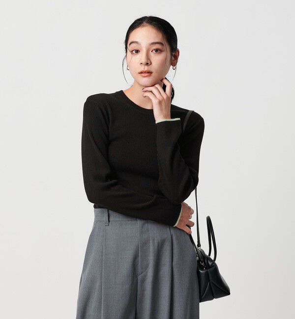 BEAUTY&YOUTH UNITED ARROWS「リブライン ニットプルオーバー ウォッシャブル」|ニット・セーター|