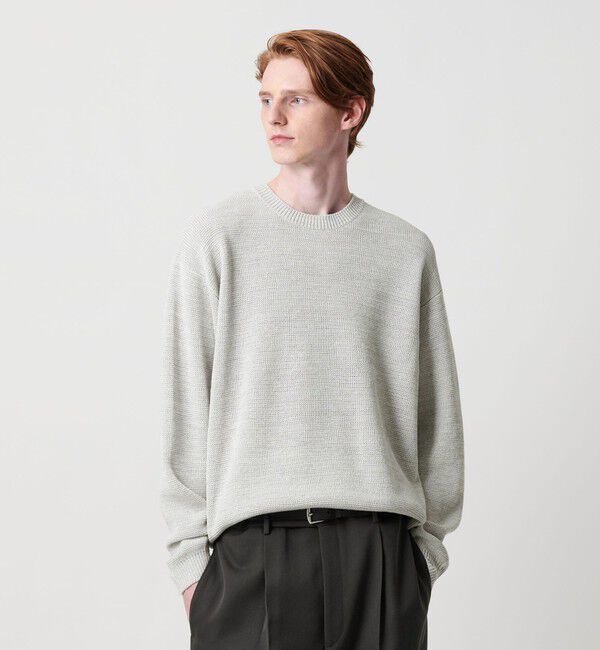 BEAUTY&YOUTH UNITED ARROWS「ドロップ ミラノ ミックス クルーネック ニット」|ニット・セーター|LT.GRAY